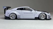 1/64改 tsm model LB★works nissan GT-R R35 車高短 深リムホイール rays te37 ホワイトレター 街道レーサー カスタムミニカー レア lbwk_画像5