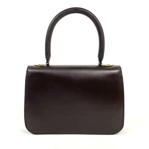 【極美品】CELINE ハンドバッグ C金具 Cマカダム ロゴ金具 ゴールド金具 チャーム フォーマル 冠婚葬祭 カーフレザー ブラウン 高級 希少の画像5