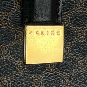 【極美品】CELINE セリーヌ ハンドバッグ トートバッグ 黒マカダム ロゴ型押し ゴールド金具 ジャガード 男女兼用 フォーマル PVC レザーの画像3