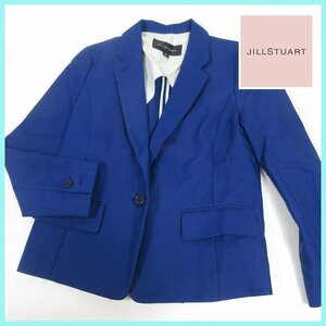 ▲★ジルスチュアート JILL STUART♪ブルーブレザー★ジャケット★Sサイズ バック裾フリルライン