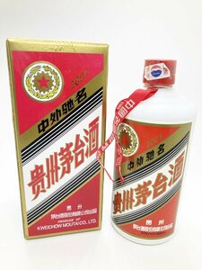 **[ old sake China sake ]... pcs sake mao Thai sake . star wheat label 2001 MOUTAI KWEICHOW 500ml 53% 973g box attaching not yet . plug oi**