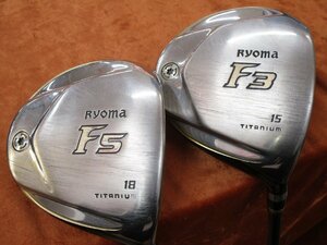 ■ リョーマゴルフ Ryoma F Silver F3 F5 15度 18度 ツアーAD RF2 SR 中古 フェアウェイ 2本セット リョーマ F シルバー■