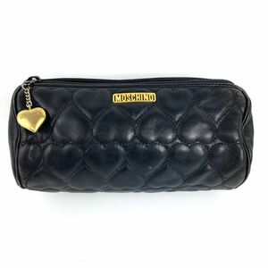 MOSCHINO モスキーノ　ポーチ　小物入れ　ブラック　レディース　ブランド　中古品　化粧ポーチ