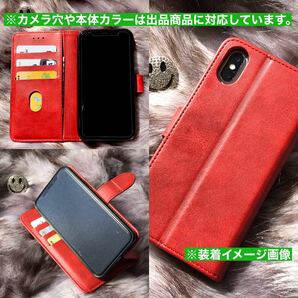 iphone12ケース iphone12proケース 手帳型ケース 肉球 にくきゅう PUレザーケース レッド 新品 未使用の画像3