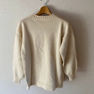 guernsey woollens ガンジーセーター 40 ECRU