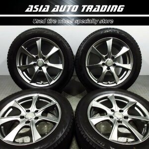 ほぼ新品 LEBEN 7J+45 PCD114.3-5穴 ブリヂストン VRX3 215/55R17 BLIZZAK 2022年後半 スタッドレス 200 クラウン 18 マジェスタ 50 カムリ