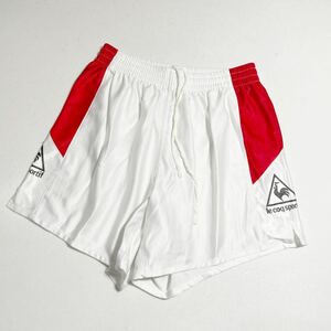 ルコックスポルティフ le coq sportif 90年代 光沢サカパン サッカーパンツ 赤 レッド 90年代 Lサイズ 胴囲 80cm