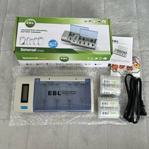 【美品】EBL LM1741 単2電池 充電式 充電器付き 単二電池充電式4本 充電器セット LCD充電器＋ 単1/単2/単3/単4/9Vニッケル水素/ニカドに対