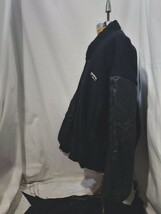 Vintage Burk's Bay leather wool stadium jacket 90s バークスベイ レザー ウール オールブラック ジャケット スタジャン ビンテージ_画像3