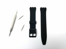 swatch用 シリコンラバーストラップ 交換用腕時計ベルト 17mm ブラック_画像1