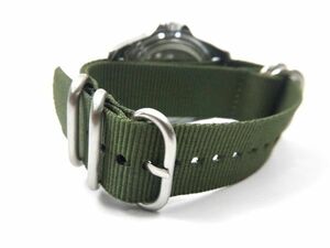 ナイロン製ミリタリーストラップ 腕時計布ベルト natoタイプ アーミーグリーン 22mm
