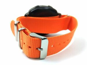 ナイロン製ミリタリーストラップ natoタイプ 腕時計布ベルト オレンジ 18mm
