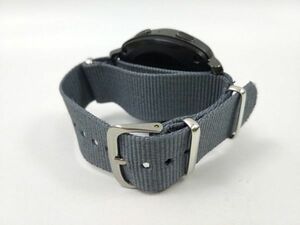 nato type nylon made military strap wristwatch cloth belt gray 20mm