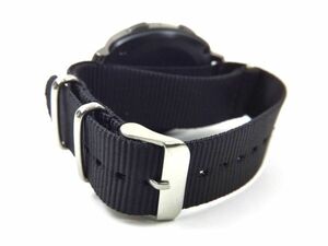  nylon made military strap nato type wristwatch cloth belt black 18mm