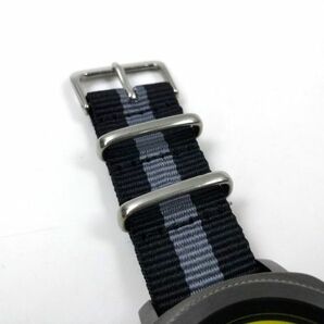 ナイロン製ミリタリーストラップ 布ベルト natoタイプ 腕時計 ブラックXグレー ストライプ 20mm #2の画像6