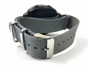  nylon made military strap nato type wristwatch cloth belt gray 18mm