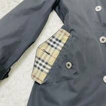 バーバリーブラックレーベル【圧巻のノバチェック】BURBERRY BLACK LABEL トレンチコート ライナー付き キルティング 黒 ブラック Lサイズ_画像7