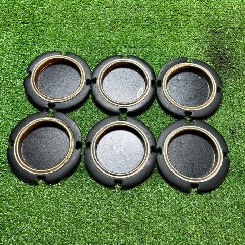 【T-16】 襖 引き手 黒 丸型 無地 6枚 現状品