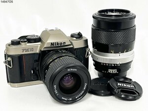 ★シャッターOK◎ Nikon ニコン FM10 NIKKOR 35-70mm 1:3.5-4.8 1:2.8 135mm 一眼レフ フィルムカメラ ボディ レンズ 14947O5-9