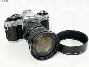 ★シャッターOK◎ Canon キャノン AE-1 PROGRAM FD 35-105mm 1:3.5 一眼レフ フィルムカメラ ボディ レンズ フード 現状品 14948O5-9