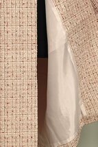 【和遊館】KOG193　日本製ラメツイードロール衿ロングコート　薄ピンク色_画像5