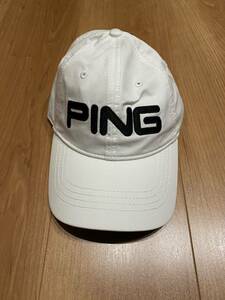 PING ホワイトゴルフキャップ ゴルフウェア ゴルフ ピン タグ付き未使用　定価¥3.000 Jr.キャップと記載あり