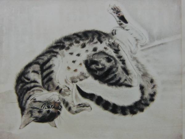 Tsuguharu Foujita, Serie Cat Diez Formas, De una rara colección de arte., Recién enmarcado 22, gastos de envío incluidos, Arte, Cuadro, Pintura al óleo, Cuadros de animales