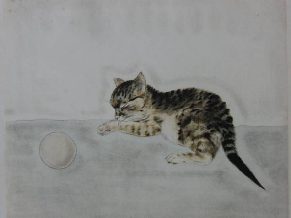 Tsuguharu Foujita, Série de formulaires Cat Ten, D'une rare collection d'art, Nouveau cadre inclus 29, Art, Peinture, Peinture à l'huile, Peintures animalières