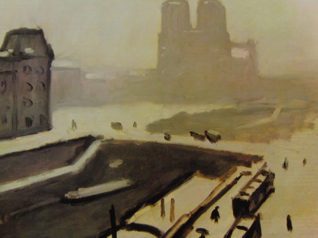 Albert Marquet, L'hiver à Paris, Cathédrale Notre Dame, Provenant d'une rare collection d'art encadrant, Tout neuf avec un cadre de haute qualité, En bonne condition, livraison gratuite, Art, Peinture, Peinture à l'huile, Nature, Peinture de paysage