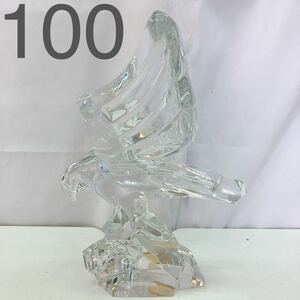 11AA125 希少 CRYSTAL de SEVRES クリスタル イーグル 鳥 鷹 鷲 置物 透明 硝子 ガラス 工芸品 中古 現状品