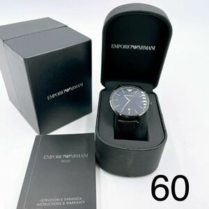 12AD81 EMPORIO ARMANI 腕時計 AR-2479 111604 50 METERS/5 ATM ブラック 中古 現状品 動作未確認