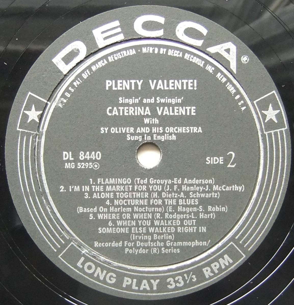 ◆ CATERINA VALENTE / Plenty Valente! Singin' and Swingin' ◆ Decca DL 8840 (black:dg) ◆ ◆ CATERINA VALENTE / Plenty Valente! Singin' and Swingin' ◆ Decca DL 8840 (black:dg) ◆