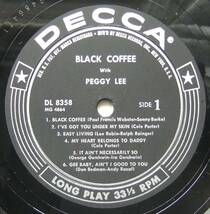 ◆ PEGGY LEE / Black Coffee ◆ Decca DL 8358 (black:dg) ◆_画像3