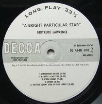 ◆ GERTRUDE LAWRENCE / A Bright Particular Star ◆ Decca DL 4940 (promo) ◆_画像4