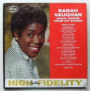 ◆ SARAH VAUGHAN / Great Songs From Hit Shows Volume Two ◆ Mercury MG 20245 (black:dg) ◆