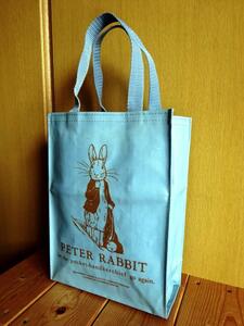 限定1&即OK! シック大人柄&上質厚手ビニールレザー調◆ ピーターラビットPETER RABBIT 縦長トートバッグ　　エコバッグポーチうさぎ