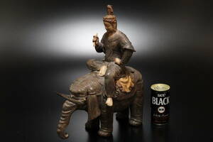 銅製 象乗り仏像 置物 重量5.2kg