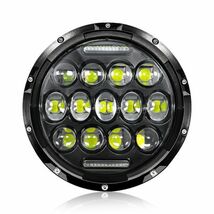 7インチ ledヘッドライト DRL付き Hi/Loビーム ホワイト 防水 75W JK TJジープ ラングラー ジムニー 用 H4-H13アダプター 2個 GZD14_画像4