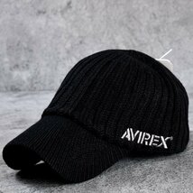 AVIREX アビレックス キャップ ニット帽 帽子 大きい 大きめ メンズ アヴィレックス 14986700-80 ブラック_画像9