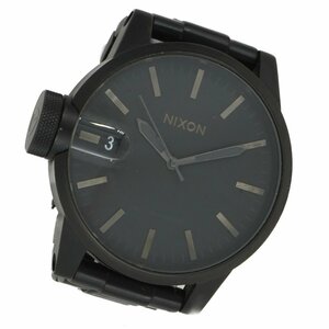 1円 稼働 NIXON ニクソン THE CHRONICLE クロニクル 黒 文字盤 SS QZ ラウンド メンズ 腕時計 クオーツ ウォッチ 中古 正規品 125420231229