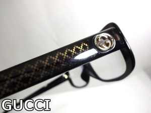 X3L053■本物■ グッチ GUCCI イタリー製 ブラック&ゴールド色 度付き サングラス ブルーライトカット PC メガネ 眼鏡 メガネフレーム