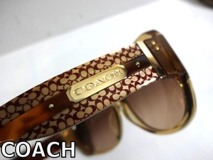 X3L086■本物美品■ コーチ COACH RAISA ブラウンシグネチャーデザイン サングラス メガネ 眼鏡 メガネフレーム 専用ケース付