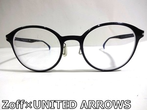 X3L096■ ゾフ×ユナイテッドアローズ Zoff×UNITED ARROWS S.E.プラスチック ブラック ブルーライトカット PC メガネ 眼鏡 メガネフレーム