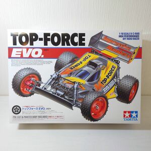 ギ2【140】1円～ 未組立 タミヤ 1/10 電動RC 4WDレーシングバギー トップフォース EVO. 2021