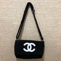 CHANEL シャネル プレシジョン ノベルティ ショルダーバッグ パイル地 ココマーク ブラック レディース_画像1