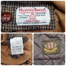 一円　希少 Lsize harris tweed ハンティングジャケット ブルゾン リバーシブル くるみ キルティング 肘パッド ハリスツイード メンズ 茶_画像9