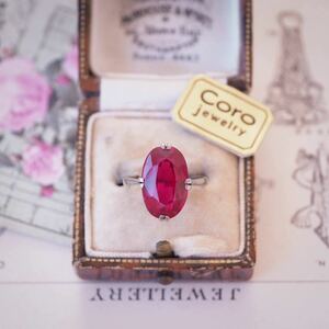 ＊レトロなルビーリング＊英国アンティーク イギリス ヴィンテージ ヴィクトリアン 金 昭和レトロ ring vintage antique gold ruby (検K18