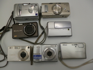 ジャンク デジタルカメラ CASIO EX-FC100 EX-7V Nikon S51C FUJIFILM F710 など デジカメ おまとめ 7点セット 激安1円スタート