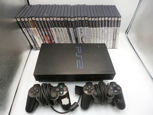 ジャンク PS2 本体 SCPH-30000 コントローラ × 2個 PS2ソフト × 30枚 コードなし おまとめ 激安1円スタート
