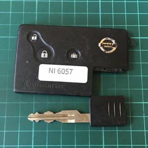 NI6057点灯 日産 純正 カード スマートキーレス ティーダ プレサージュ セレナ J31等トランク 3ボタン